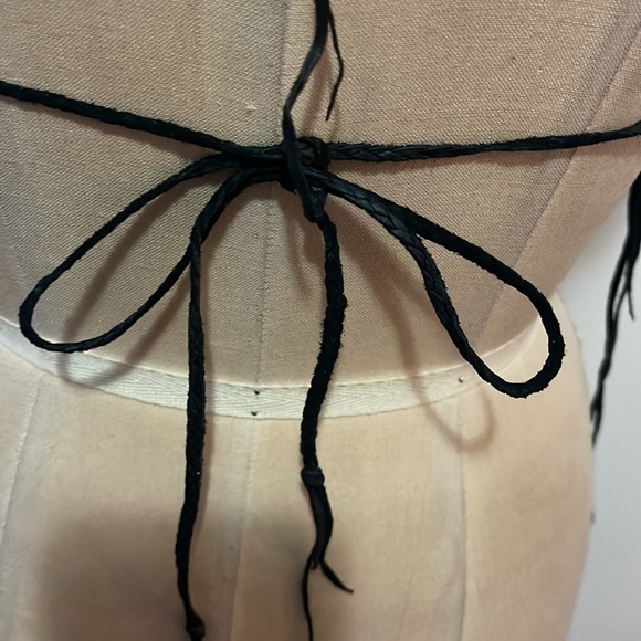 Artemis Leather Halter Top Rose Hand Made Vintage 1970s - Picture 8 of 12